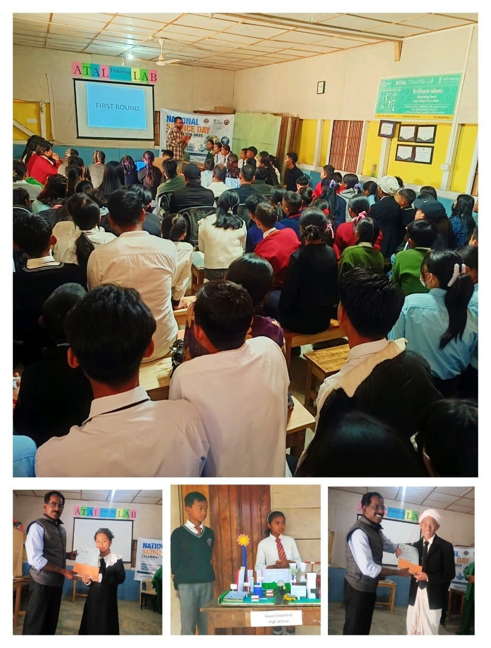 Students participate in various science-themed competitions during the National Science Day celebration at Saramati View Modern School, Kiphire on March 1.
